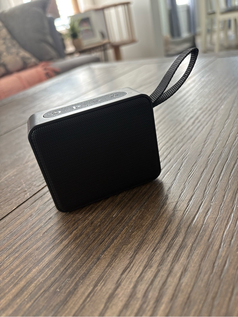 Compact Black Portable Bluetooth Speaker with Carry Loop